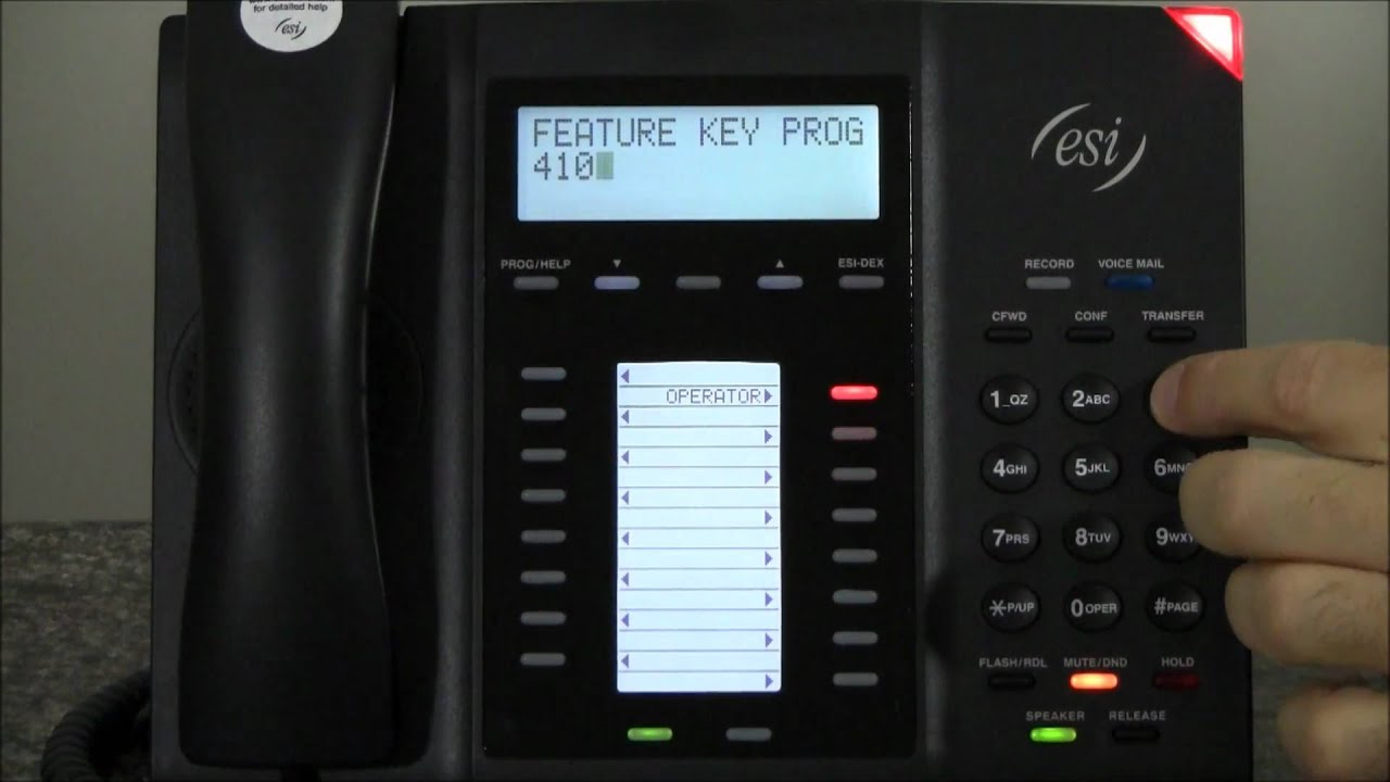 esi 48 key h dfp buisness phone w/ curly cord and stand 