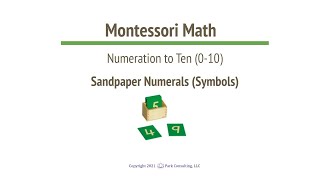 Montessori Math 01-02 Sandpaper Numerals (Symbols) - A