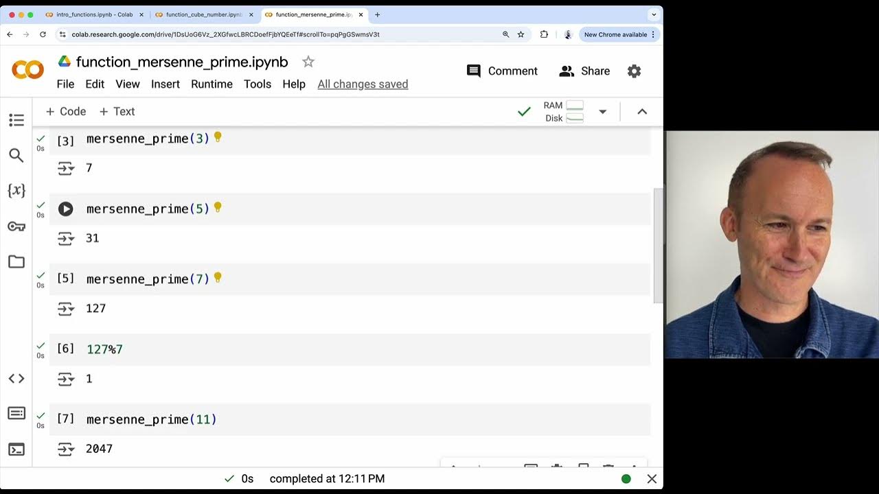 Unit 1: Example 2 - Mersenne Primes Function - YouTube