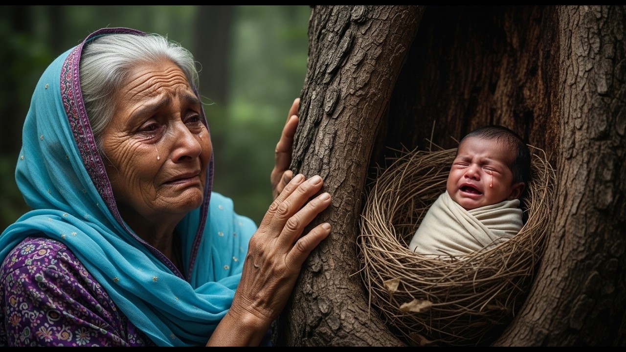 بوډۍ انا ځنګله څخه یو بې‌ساره ماشوم پورته کړ، د هغې له سترګو اوښکې راووتلې 😢