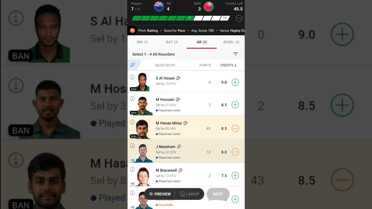 BAN vs NZ Dream11 Prediction | Dream11 Team | NZ vs BAN Dream11 Team | BAN vs NZ T20 Dream11 