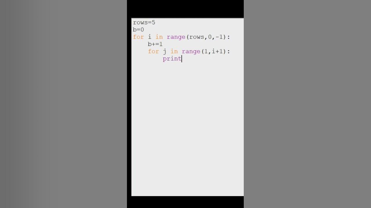 how to print inverted pyramid pattern in python? #shorts - YouTube