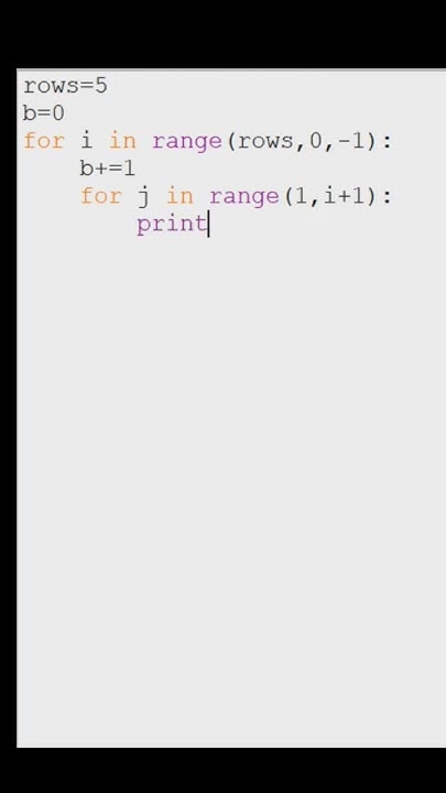 how to print inverted pyramid pattern in python? #shorts - YouTube