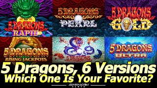6 Versions of 5 Dragons Slot Machines, including Rapid, Pearl, Gold, Rising Jackpots, and Ultra! screenshot 3