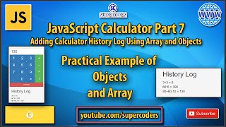 JavaScript Calculator History Log Part 7 | Using JavaScript Objects and Array to Store in History