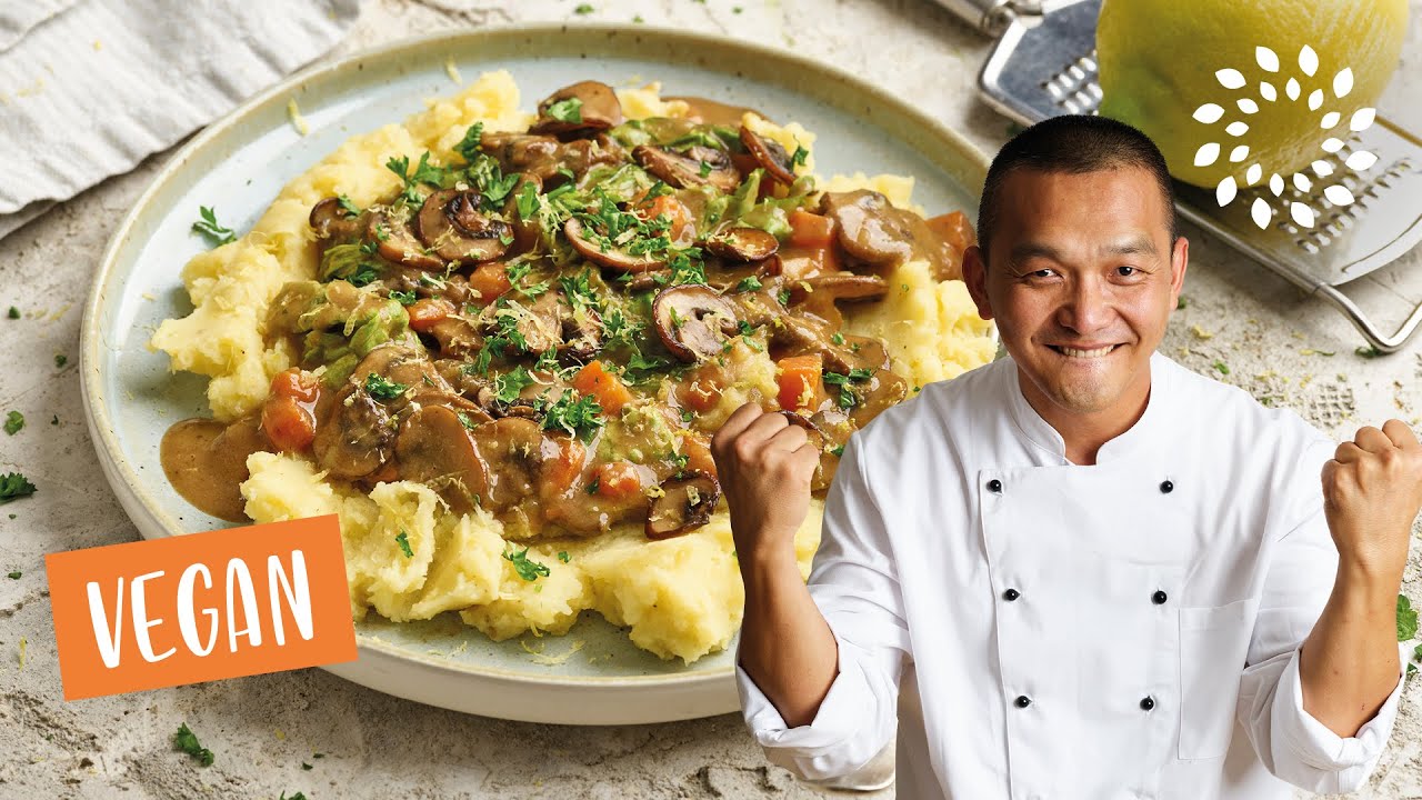 Kartoffelpüree mit Rahmgemüse [Rezept] - Vegan