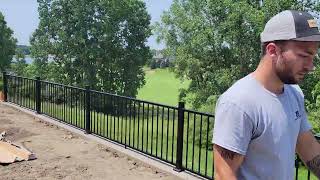 Installing a 36 inch high railing on a 7 ft high Unilock Pisa retaining wall