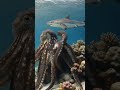 대왕문어와 백상아리.Great Octopus and Great White Shark