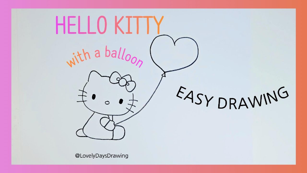 How to draw HELLO KITTY with a Balloon | Cute Characters | Sanrio - YouTube