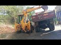 JCB Excavator Loading Soil into Truck | Heavy Equipment Road Work Construction SiteJCB Backhoe 