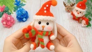 モールを使ってクリスマスウサギを作る DIY a Christmas bunny with