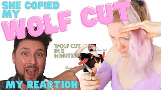 WOLF CUT IN 5 MINUTES AT HOME REACTION VIDEO HOW TO CUT A WOLF CUT TUTORIAL TIKTOK HAIR TREND 2021