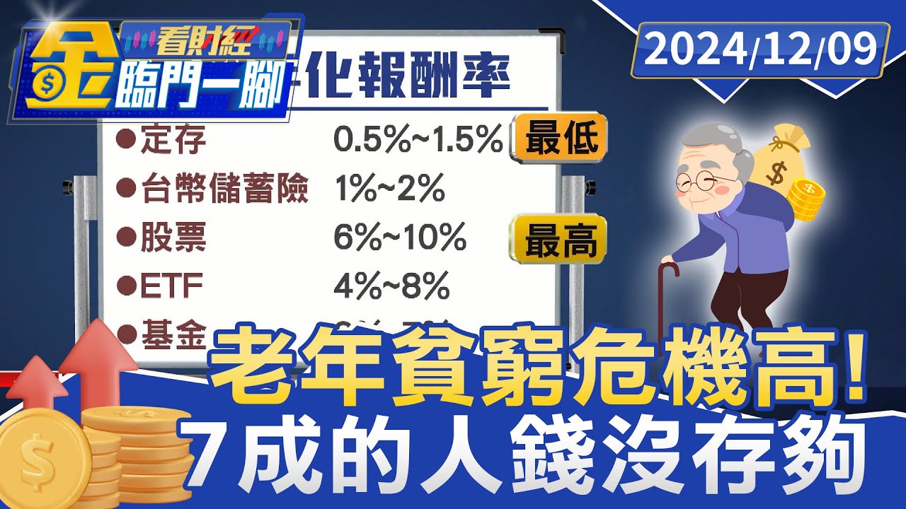 退休準備金多少才安心？ 近7成人退休金準備不足【金臨門一腳 看財經】20241209 