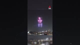 Drones light up Seoul sky ahead of BTS concert