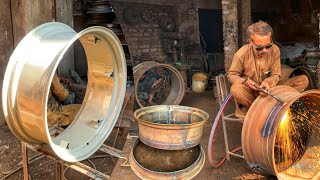 Restoration and Modification Tractor Rear Wheel Rim || Reconditioning of a Tractor Rear Wheel Rim