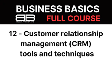 Business Basics: 12 - Customer relationship management (CRM) tools and techniques | Bold and Brave