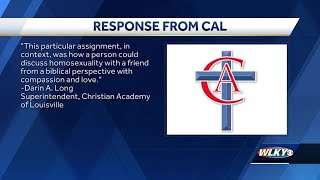 ⁣Louisville Christian school's assignment on homosexuality causes stir on social media