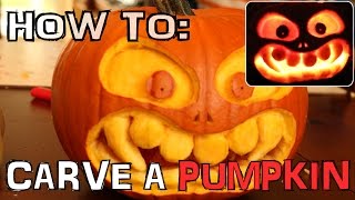 How to carve a scary pumpkin for halloween with knife only - no tools needed! - TUTORIAL