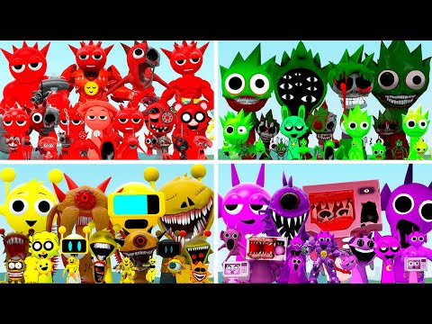 WHICH COLOR OF SPRUNKI INCREDIBOX IS STRONGEST? RADDY, LIME, YELLOW OR DURPLE (Garry's Mod)