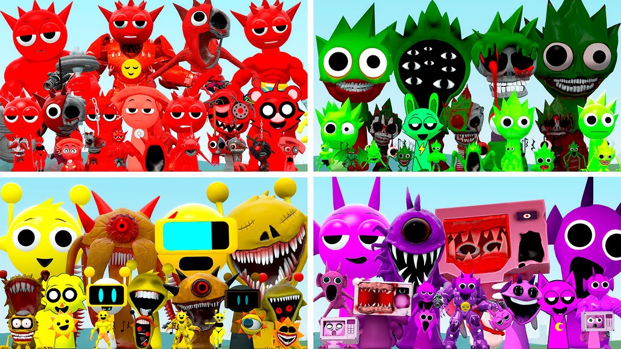 WHICH COLOR OF SPRUNKI INCREDIBOX IS STRONGEST? RADDY, LIME, YELLOW OR DURPLE (Garry's Mod)