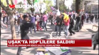 UŞAK'TA HDP'LİLERE SALDIRI