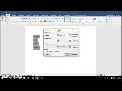 Sorteren in Word 2016