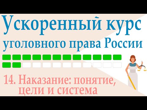 14. Наказание: понятие, цели и система || Ускоренный курс уголовного права России