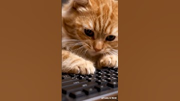 “ASMR Cat Eats Keyboard 😼⌨️ | Viral AI Shorts”