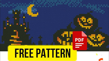 🎃 “Three Halloween pumpkins” – free cross stitch pattern for Beginners