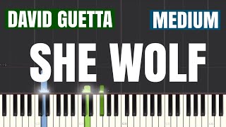 David Guetta - She Wolf (Falling To Pieces) Piano Tutorial | Medium