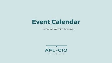UnionHall Training - Event Calendar
