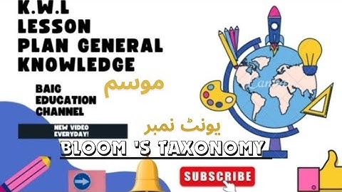 lesson plan kwl class one General knowledge