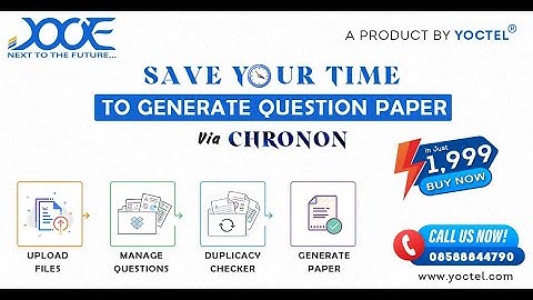 Question Paper Generator Software | Test Paper Generator | Chronon | Yoctel