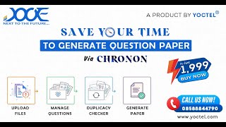 Question Paper Generator Software | Test Paper Generator | Chronon | Yoctel