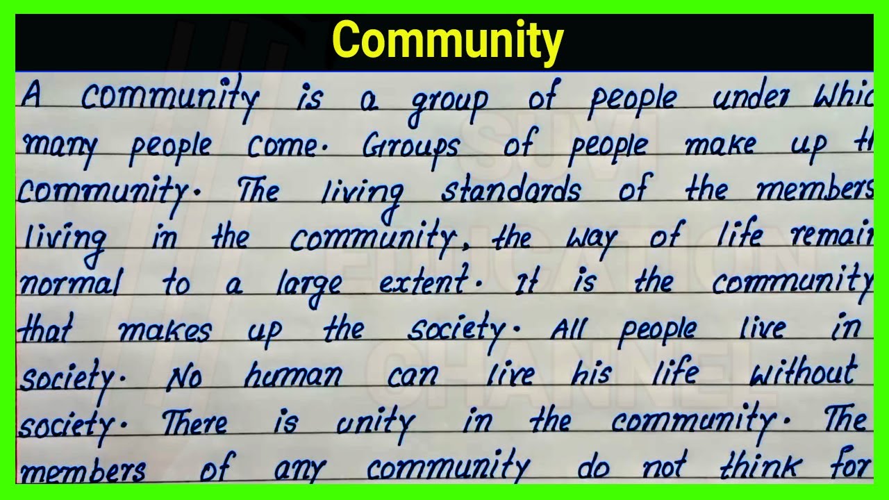 how do i write an essay about my community