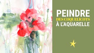 Peindre des coquelicots à l'aquarelle - MOYEN