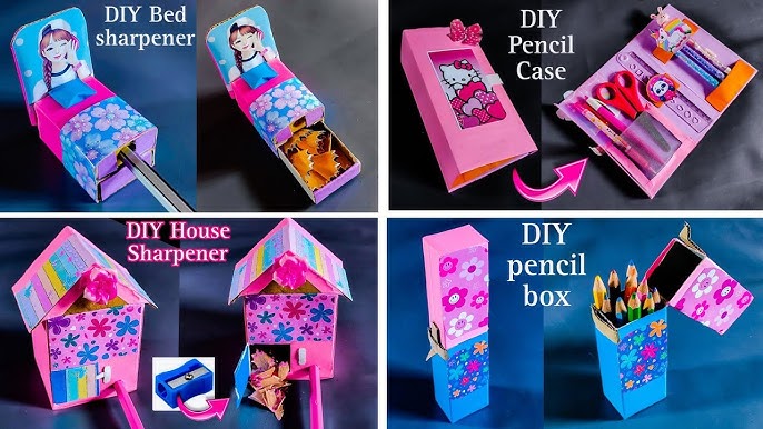 How to make Mini Art Kit from waste box  best out of waste crafts #DIY  #schoolsupplies #artandcraft 