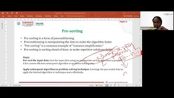 DAA DR SUJATHA KAMEPALLI UNIT 11 PART 1 TRANSFORM AND CONQUER GENERAL METHOD AND PRE SORTING