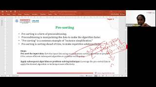 DAA DR SUJATHA KAMEPALLI UNIT 11 PART 1 TRANSFORM AND CONQUER GENERAL METHOD AND PRE SORTING