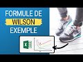 Formule de wilson  calcul et exemples sur excel