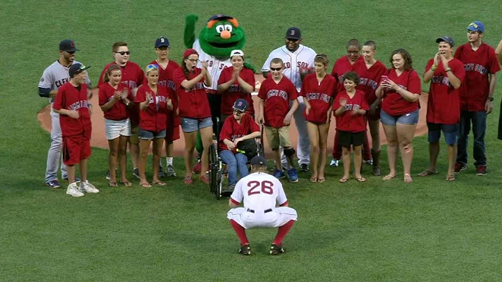 CLE@BOS: Aviles escorts Jimmy Fund patient to mound
