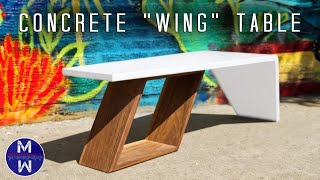 как сделать журнальный столик из бетона и ореха || Concrete 