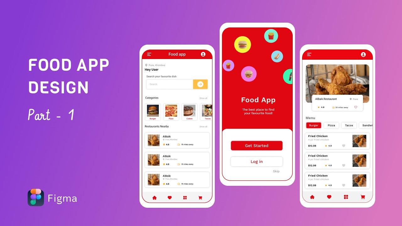 Food App Project 1 - Part 1 | UI UX Design tutorial - YouTube