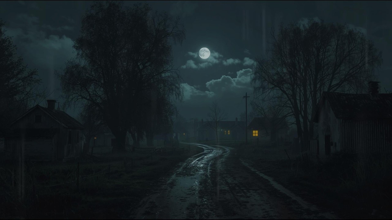 Dark Rainy Calm At Quiet Rural | Calm, Cozy & Night Ambience