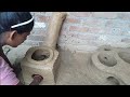 mitti ka chulha|village style mitti Ka chulha|primitive technology making clay oven |mitti ka chulha