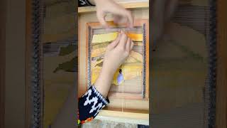 Weaving landscape tapestry | easy weaving with needle on diy loom