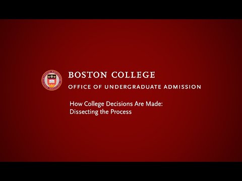 The College Decision Process | BC Admission Virtual Open House