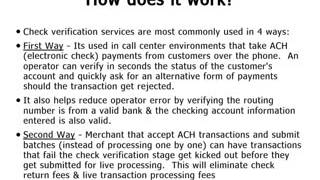 What is check verification?