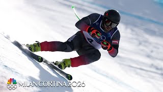 Daniel Hemetsberger crashes into nets in men's downhill training | Winter Olympics 2026 | NBC Sports
