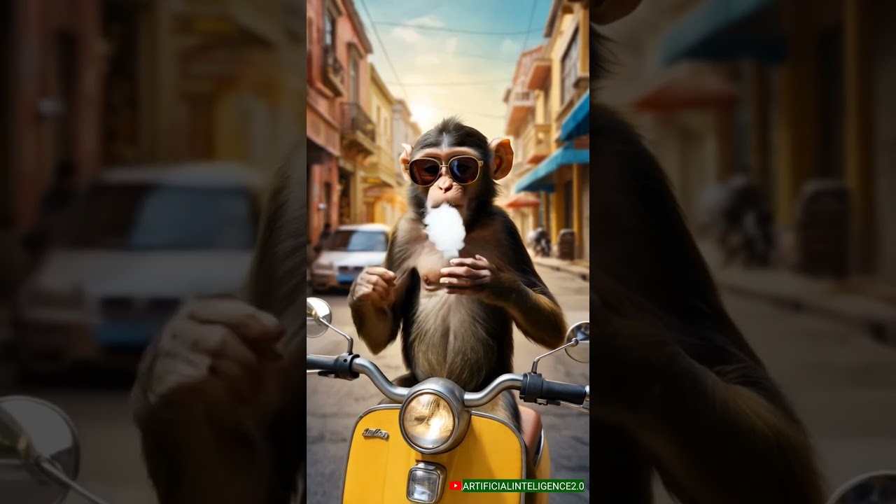 🔥 Monkey Rides Scooter & Smokes Like a Boss 🐵🚬🤣 